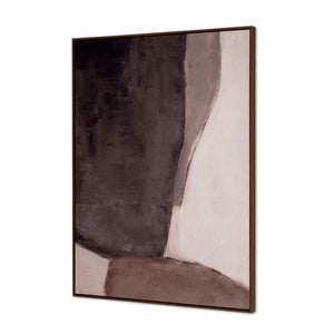 HomeRoots Resonance Hand-Painted Canvas Art in Brown Floater Frame - Vibrant Modern Wall Decor for Any Room 653955