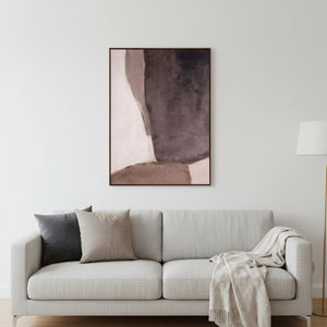 HomeRoots Resonance Hand-Painted Canvas Art in Brown Floater Frame - Vibrant Modern Wall Decor for Any Room 653955