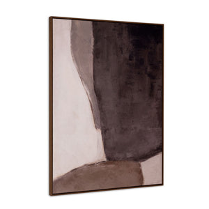 HomeRoots Resonance Hand-Painted Canvas Art in Brown Floater Frame - Vibrant Modern Wall Decor for Any Room 653955
