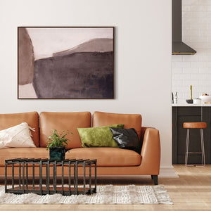 HomeRoots Resonance Hand-Painted Canvas Art in Brown Floater Frame - Vibrant Modern Wall Decor for Any Room 653955