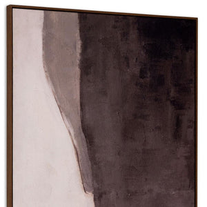 HomeRoots Resonance Hand-Painted Canvas Art in Brown Floater Frame - Vibrant Modern Wall Decor for Any Room 653955