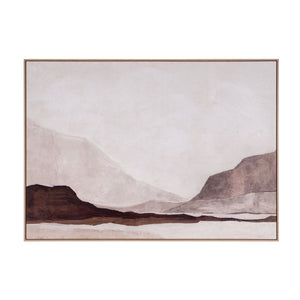 HomeRoots Baffin Hand-Painted Canvas Art in Brown Floater Frame - Contemporary Wall Decor for Any Space 653956