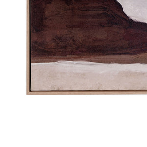 HomeRoots Baffin Hand-Painted Canvas Art in Brown Floater Frame - Contemporary Wall Decor for Any Space 653956