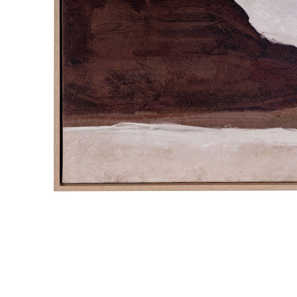 HomeRoots Baffin Hand-Painted Canvas Art in Brown Floater Frame - Contemporary Wall Decor for Any Space 653956