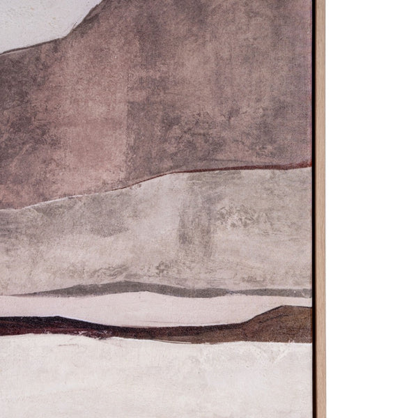 HomeRoots Baffin Hand-Painted Canvas Art in Brown Floater Frame - Contemporary Wall Decor for Any Space 653956