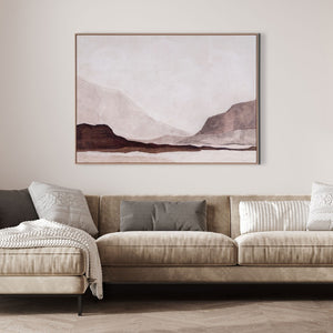 HomeRoots Baffin Hand-Painted Canvas Art in Brown Floater Frame - Contemporary Wall Decor for Any Space 653956