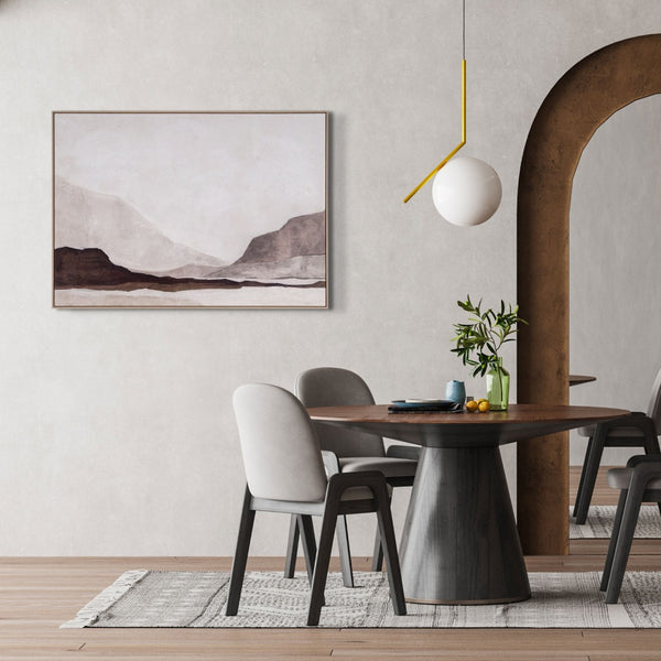 HomeRoots Baffin Hand-Painted Canvas Art in Brown Floater Frame - Contemporary Wall Decor for Any Space 653956