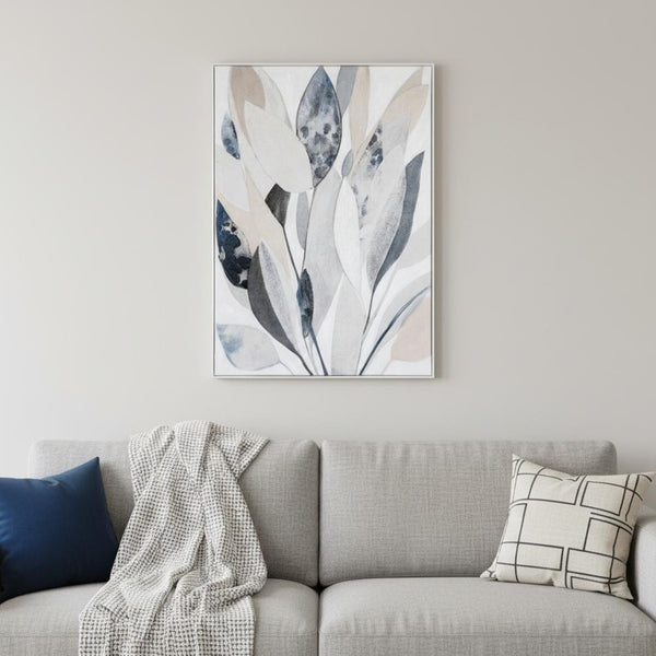 HomeRoots Sonatina Hand-Painted Canvas Art in Rich Brown Floater Frame – Elegant Modern Wall Decor Piece 653958
