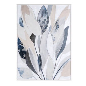 HomeRoots Sonatina Hand-Painted Canvas Art in Rich Brown Floater Frame – Elegant Modern Wall Decor Piece 653958