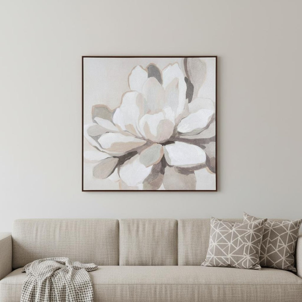 HomeRoots Maycomb Hand-Painted Canvas Wall Art in Brown Floater Frame – Unique Artisan Decor for Home Spaces 653959