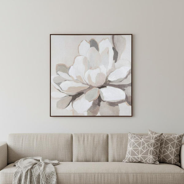 HomeRoots Maycomb Hand-Painted Canvas Wall Art in Brown Floater Frame – Unique Artisan Decor for Home Spaces 653959