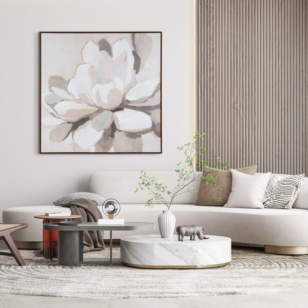 HomeRoots Maycomb Hand-Painted Canvas Wall Art in Brown Floater Frame – Unique Artisan Decor for Home Spaces 653959