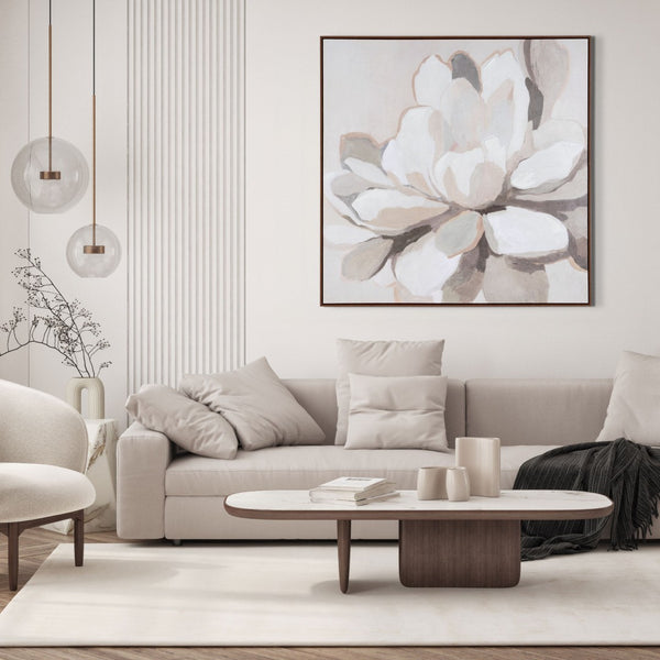 HomeRoots Maycomb Hand-Painted Canvas Wall Art in Brown Floater Frame – Unique Artisan Decor for Home Spaces 653959
