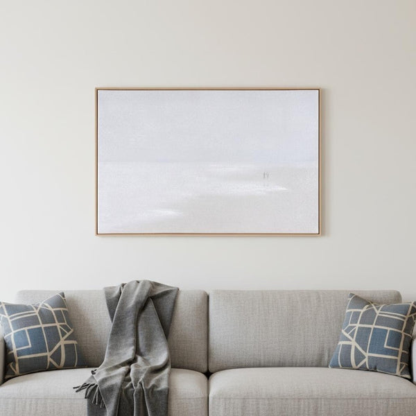 HomeRoots Prelude Hand-Painted Canvas in Chic Brown Floater Frame - Artful, Unique Wall Decor for Any Room 653961
