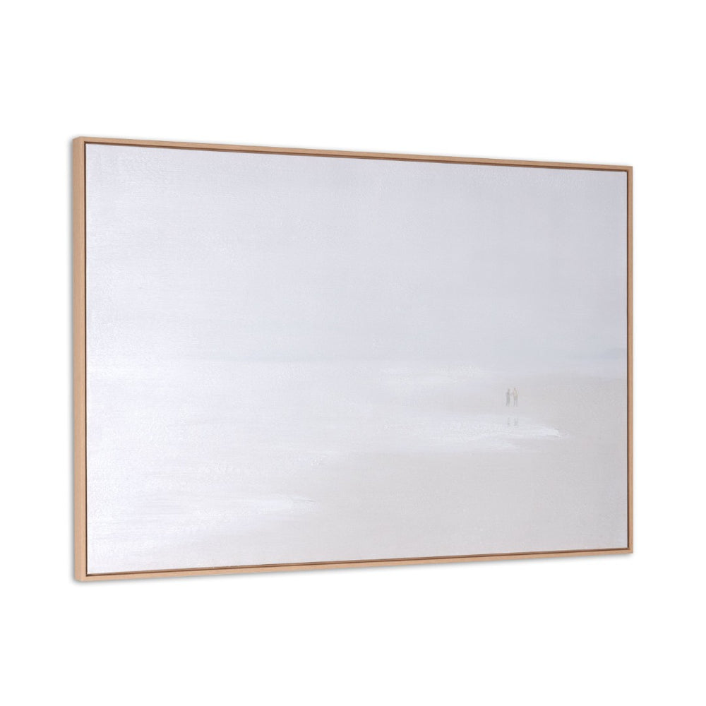 HomeRoots Prelude Hand-Painted Canvas in Chic Brown Floater Frame - Artful, Unique Wall Decor for Any Room 653961