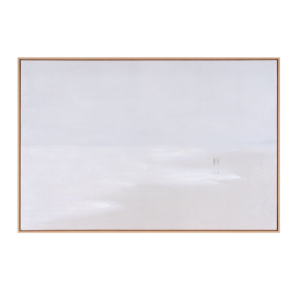 HomeRoots Prelude Hand-Painted Canvas in Chic Brown Floater Frame - Artful, Unique Wall Decor for Any Room 653961