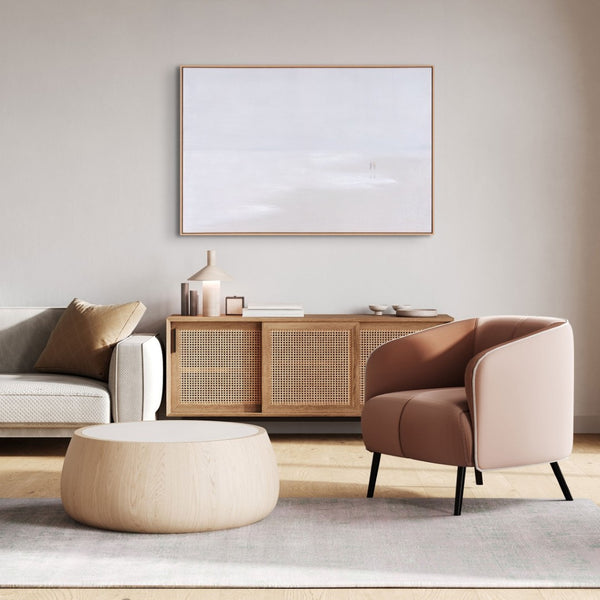 HomeRoots Prelude Hand-Painted Canvas in Chic Brown Floater Frame - Artful, Unique Wall Decor for Any Room 653961