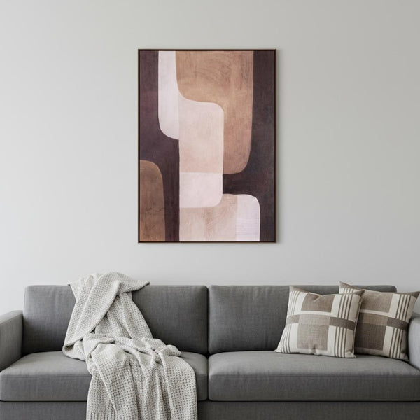 HomeRoots Moderato Hand-Painted Floater Frame Wall Art – Unique Canvas Masterpiece for Bold Home Decor 653962