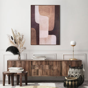 HomeRoots Moderato Hand-Painted Floater Frame Wall Art – Unique Canvas Masterpiece for Bold Home Decor 653962