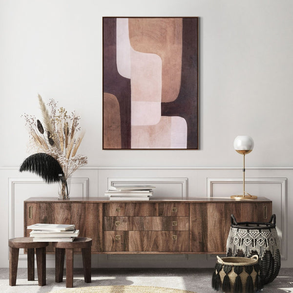 HomeRoots Moderato Hand-Painted Floater Frame Wall Art – Unique Canvas Masterpiece for Bold Home Decor 653962