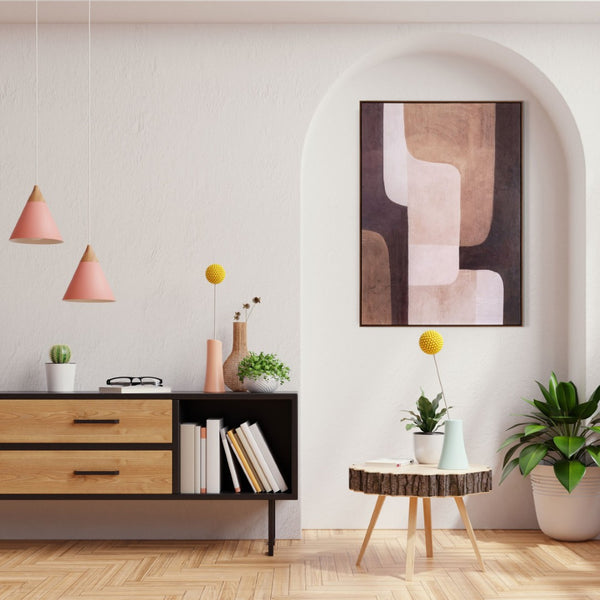 HomeRoots Moderato Hand-Painted Floater Frame Wall Art – Unique Canvas Masterpiece for Bold Home Decor 653962
