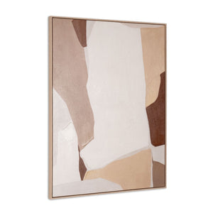 HomeRoots Gavotte I Hand-Painted Canvas Wall Art in Brown Floater Frame – Modern Home Décor Focal Point 653963