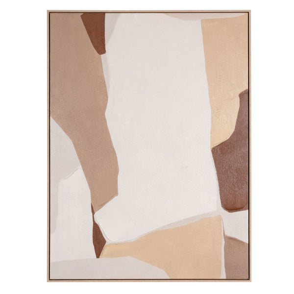 HomeRoots Gavotte I Hand-Painted Canvas Wall Art in Brown Floater Frame – Modern Home Décor Focal Point 653963