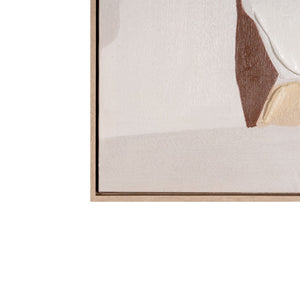 HomeRoots Gavotte I Hand-Painted Canvas Wall Art in Brown Floater Frame – Modern Home Décor Focal Point 653963