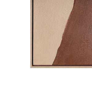 HomeRoots Gavotte II Hand-Painted Wall Art in Brown Floater Frame - Unique Canvas for Modern Home Decor 653964