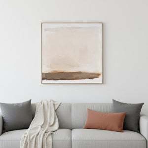 HomeRoots Adagio Hand-Painted Wall Art in Brown Floater Frame – Unique Artisan Craftsmanship for Elegant Spaces 653966