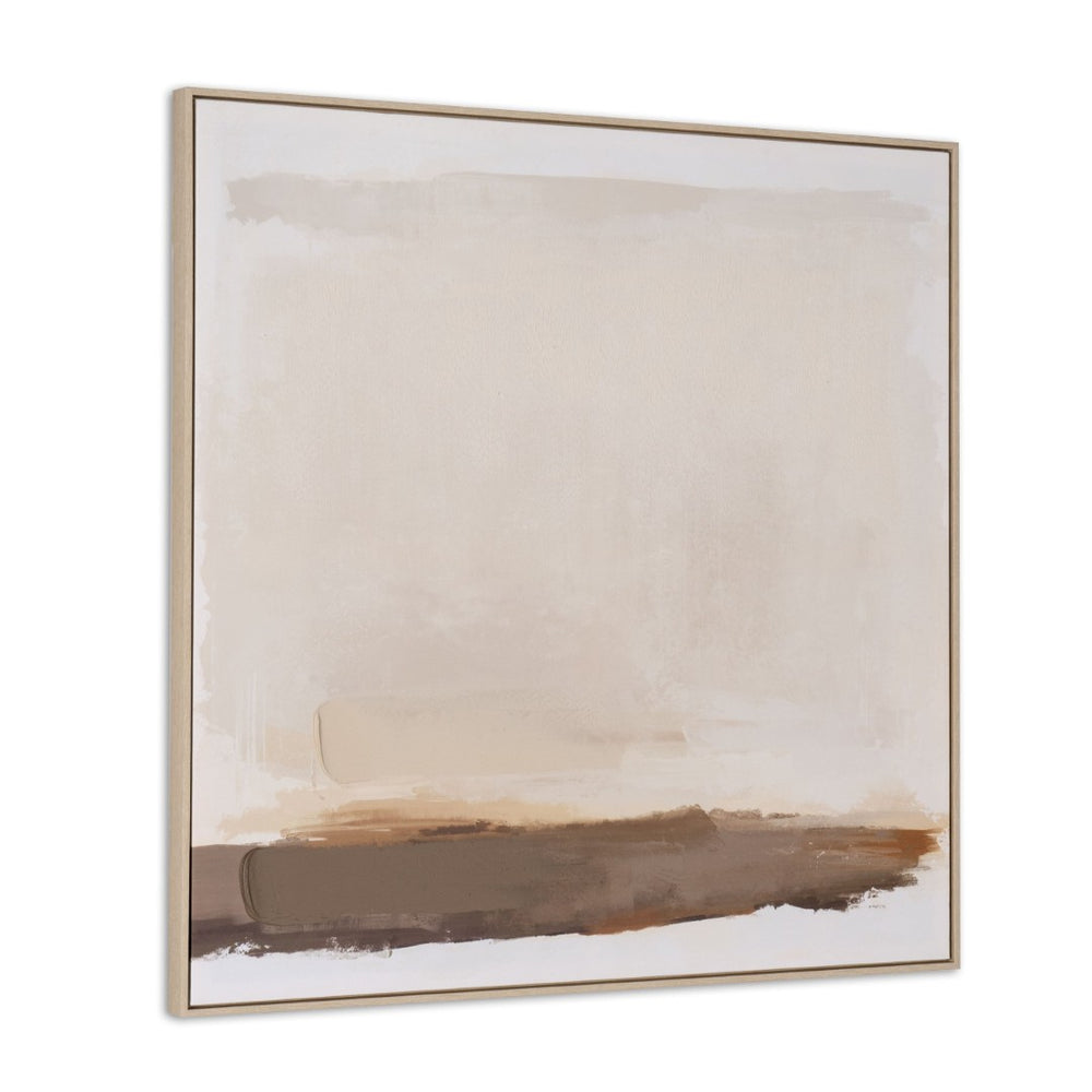 HomeRoots Adagio Hand-Painted Wall Art in Brown Floater Frame – Unique Artisan Craftsmanship for Elegant Spaces 653966