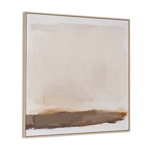 HomeRoots Adagio Hand-Painted Wall Art in Brown Floater Frame – Unique Artisan Craftsmanship for Elegant Spaces 653966