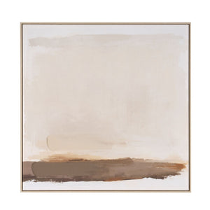 HomeRoots Adagio Hand-Painted Wall Art in Brown Floater Frame – Unique Artisan Craftsmanship for Elegant Spaces 653966