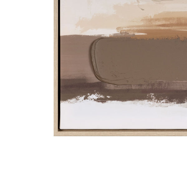 HomeRoots Adagio Hand-Painted Wall Art in Brown Floater Frame – Unique Artisan Craftsmanship for Elegant Spaces 653966