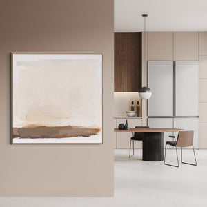 HomeRoots Adagio Hand-Painted Wall Art in Brown Floater Frame – Unique Artisan Craftsmanship for Elegant Spaces 653966