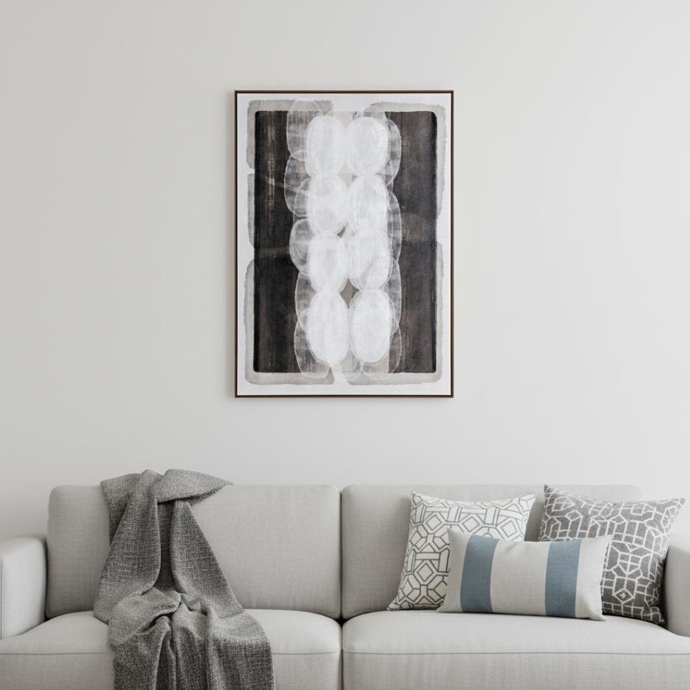 HomeRoots Motif Hand-Painted Canvas Wall Art in Brown Floater Frame - Unique Gallery-Style Décor Piece 653967