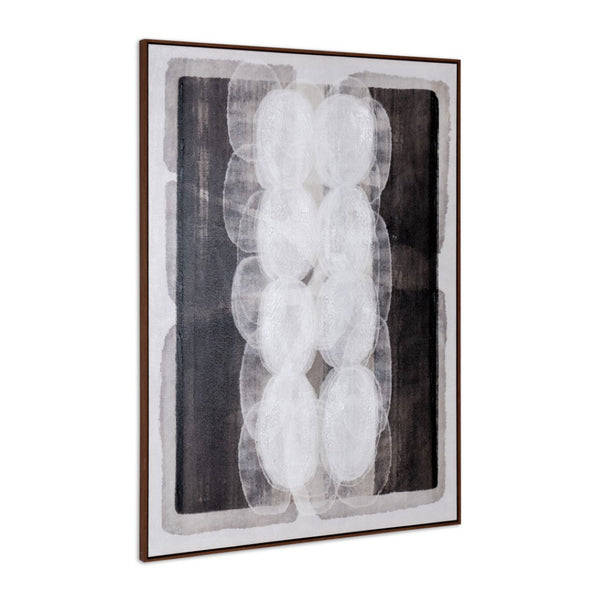HomeRoots Motif Hand-Painted Canvas Wall Art in Brown Floater Frame - Unique Gallery-Style Décor Piece 653967