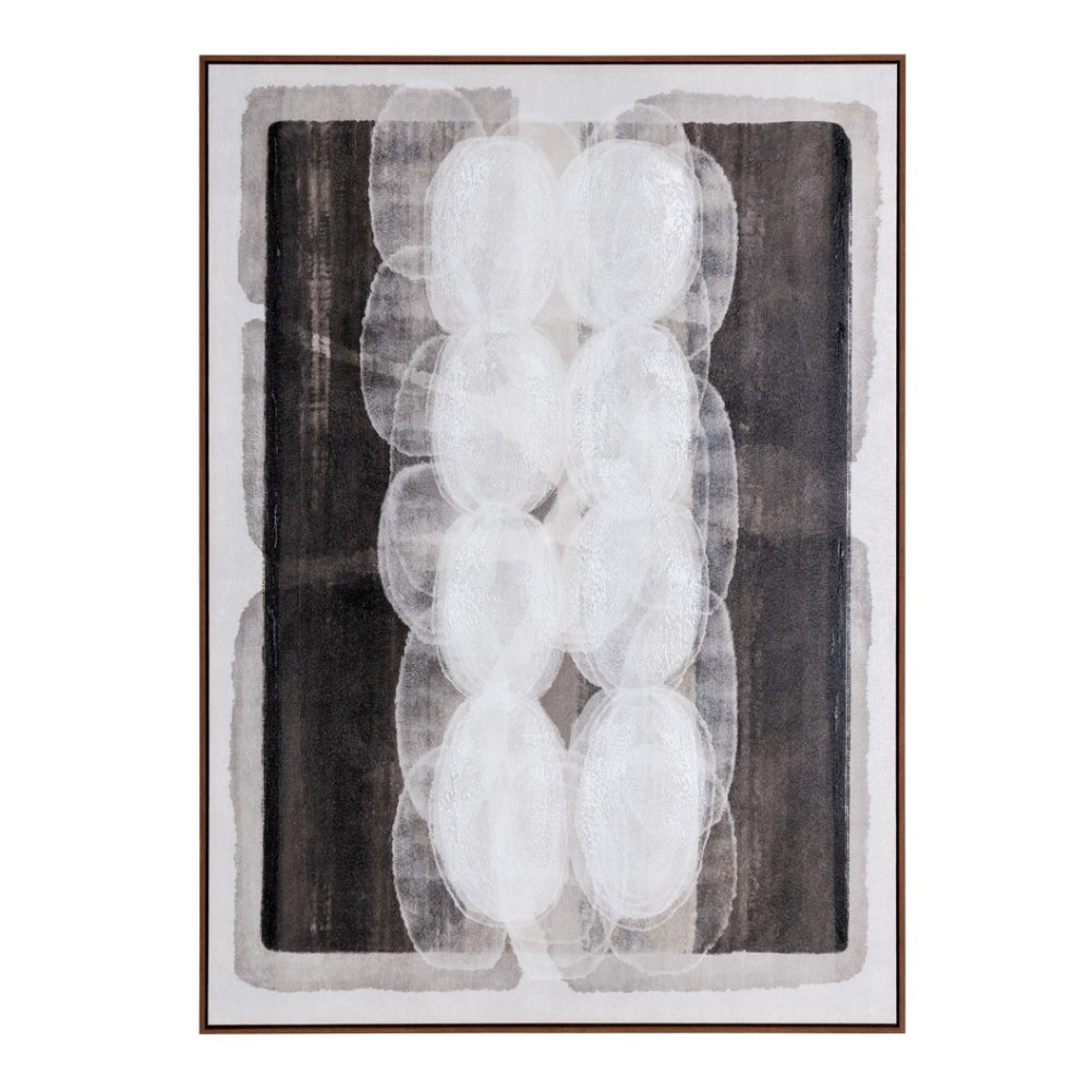 HomeRoots Motif Hand-Painted Canvas Wall Art in Brown Floater Frame - Unique Gallery-Style Décor Piece 653967