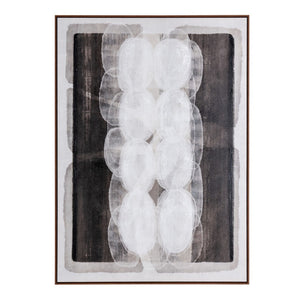 HomeRoots Motif Hand-Painted Canvas Wall Art in Brown Floater Frame - Unique Gallery-Style Décor Piece 653967