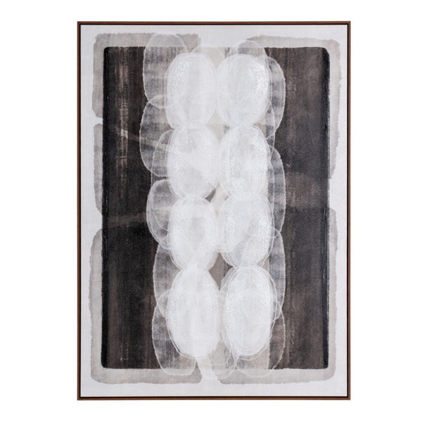 HomeRoots Motif Hand-Painted Canvas Wall Art in Brown Floater Frame - Unique Gallery-Style Décor Piece 653967