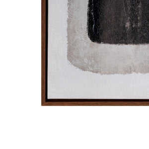 HomeRoots Motif Hand-Painted Canvas Wall Art in Brown Floater Frame - Unique Gallery-Style Décor Piece 653967