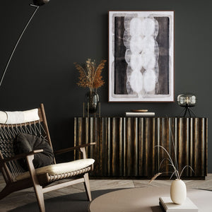 HomeRoots Motif Hand-Painted Canvas Wall Art in Brown Floater Frame - Unique Gallery-Style Décor Piece 653967