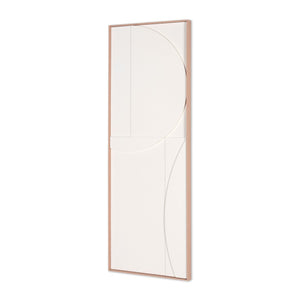 HomeRoots White Minimalist Geometric Shadowbox Wall Art - Hand-Painted Canvas Decor for Modern Interiors 653969