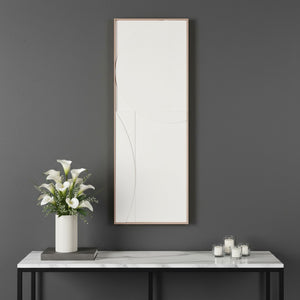 HomeRoots White Minimalist Geometric Shadowbox Wall Art - Hand-Painted Canvas Decor for Modern Interiors 653969