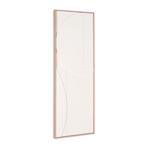 HomeRoots White Minimalist Geometric Shadowbox Wall Art - Hand-Painted Canvas Decor for Modern Interiors 653969