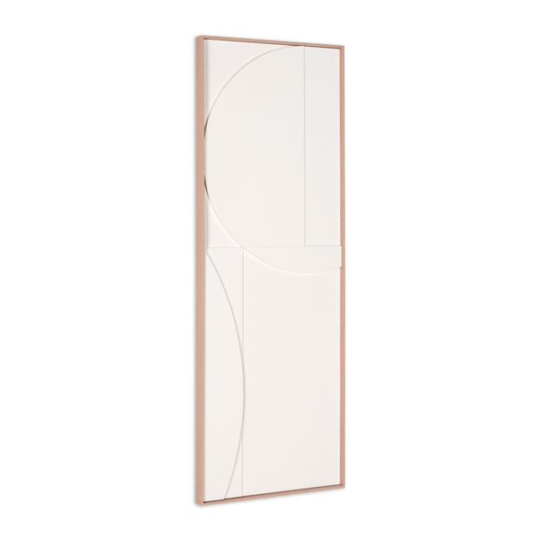 HomeRoots White Minimalist Geometric Shadowbox Wall Art - Hand-Painted Canvas Decor for Modern Interiors 653969