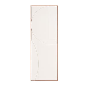 HomeRoots White Minimalist Geometric Shadowbox Wall Art - Hand-Painted Canvas Decor for Modern Interiors 653969