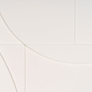 HomeRoots White Minimalist Geometric Shadowbox Wall Art - Hand-Painted Canvas Decor for Modern Interiors 653969