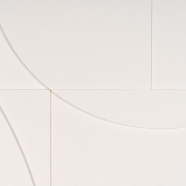 HomeRoots White Minimalist Geometric Shadowbox Wall Art - Hand-Painted Canvas Decor for Modern Interiors 653969
