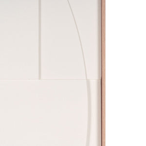 HomeRoots White Geometric Shadowbox Wall Art - Handcrafted Canvas in Elegant Brown Frame for Modern Spaces 653970